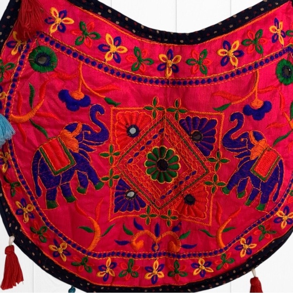 Tribe Azure Fair Trade Handcrafted Colorful Embellished Boho Shoulder Bag, NWOT! - Picture 9 of 11